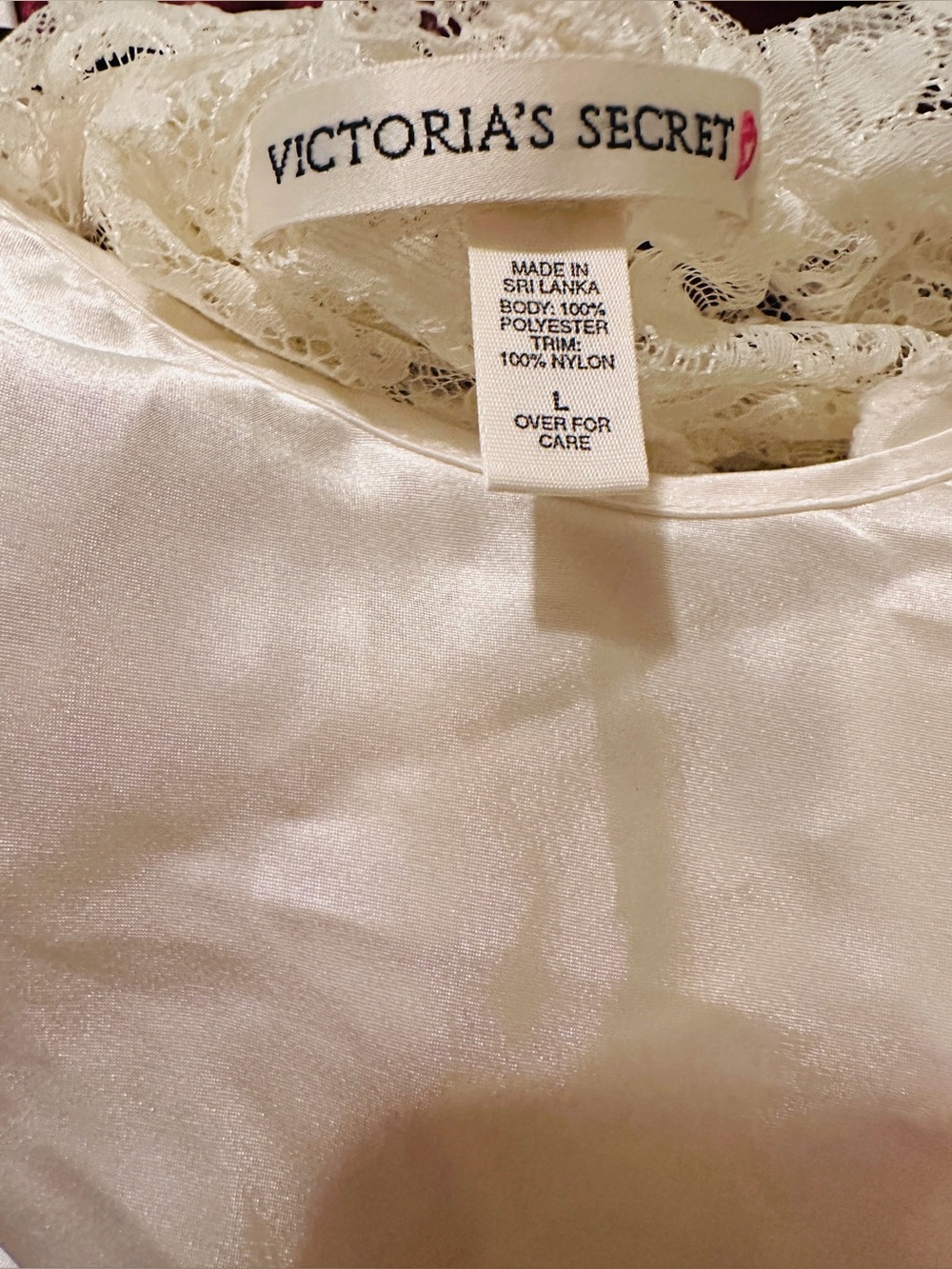 Victoria's Secret Ivory Slip Dress with Lace Trim*Vintage~90’s*Sz~Large